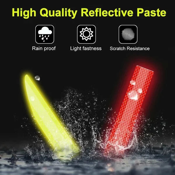 Reflective Car Safety Tape Stickers – 5pc Set for Bumpers, Trunks & Doors/Car