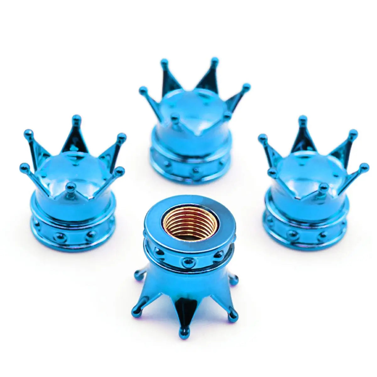 4PCS Crown Tire Valve Stem Caps – Universal Fit, Waterproof & Stylish/Car