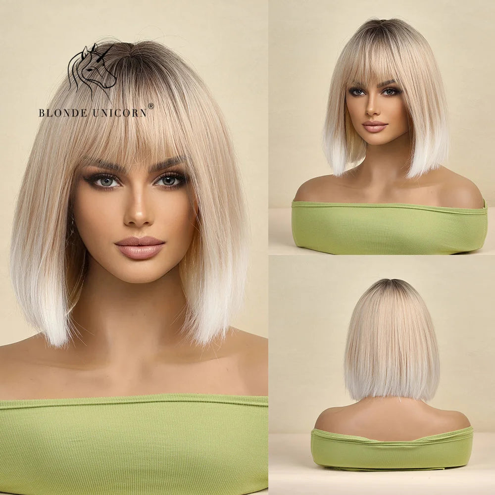 Blonde Unicorn Long Wavy Wig – 26" Heat-Resistant Synthetic Hair for Daily Wear/Crown & Glory Wigs
