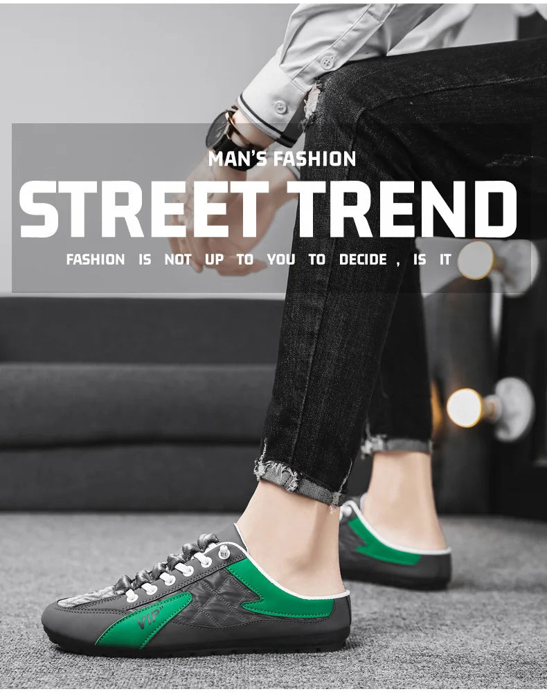 Men shoes - Men’s Casual Flip-Flop Slippers – Breathable PU Canvas Slip-Ons for Everyday Comfort