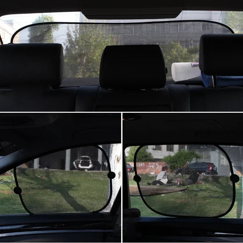 3D Mesh Car Window Sunshade Set – UV Blocker & Heat Reflector (4-Piece)/Car