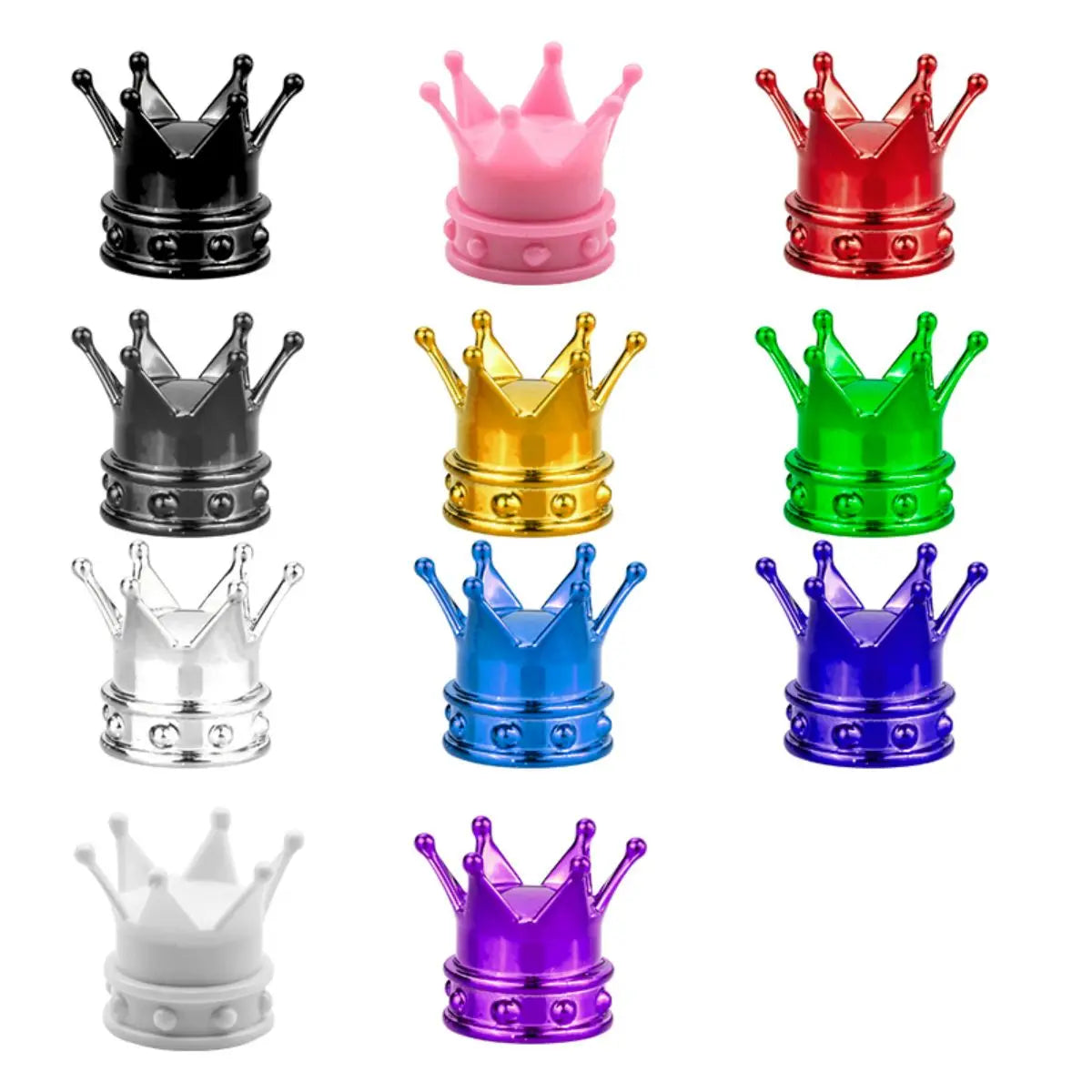 4PCS Crown Tire Valve Stem Caps – Universal Fit, Waterproof & Stylish/Car