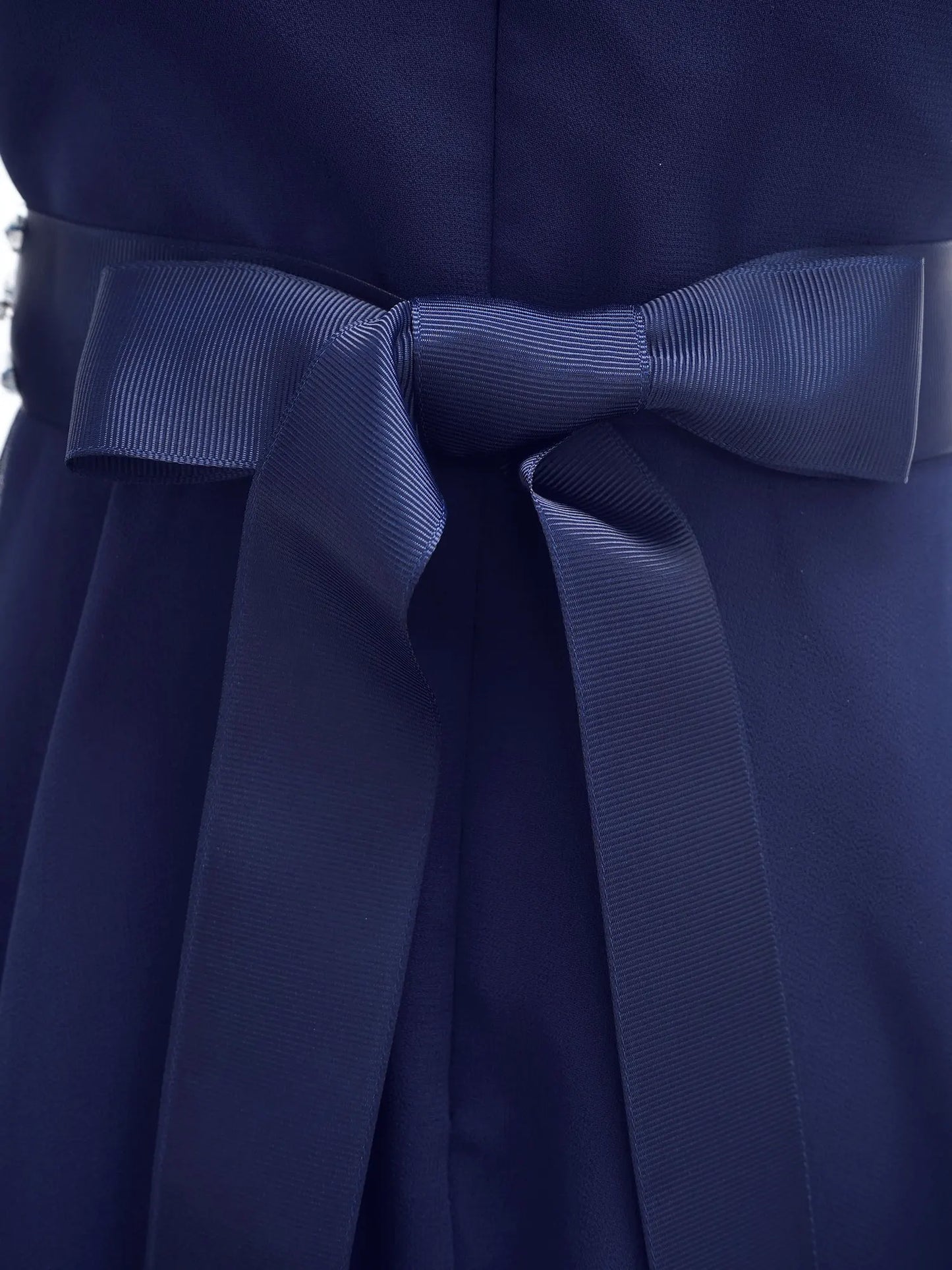 Girl clothing - Chiffon Flower Dress – Elegant One-Shoulder Party Gown with Rhinestone Sash