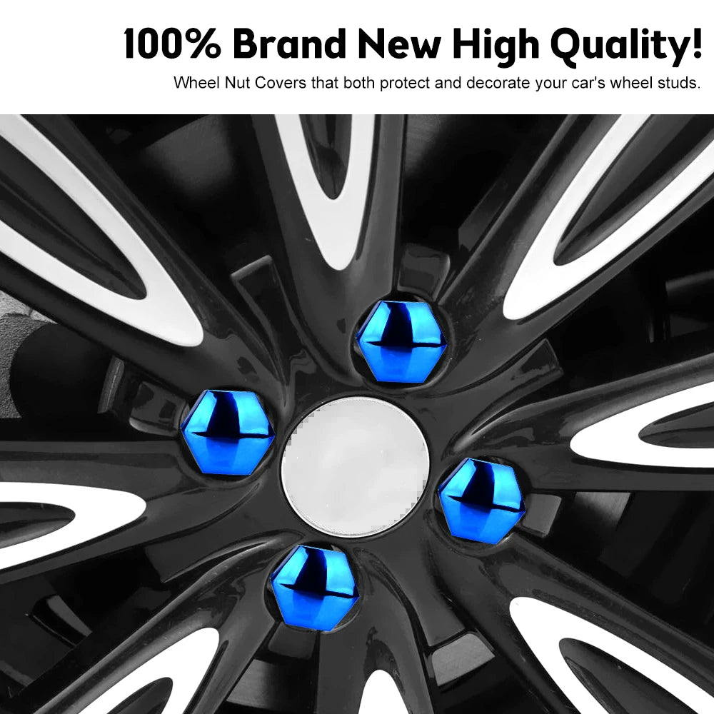 20Pcs Car Wheel Nut Covers – Hub Screw Protection Caps with Clamp (17/19/21mm)/Car