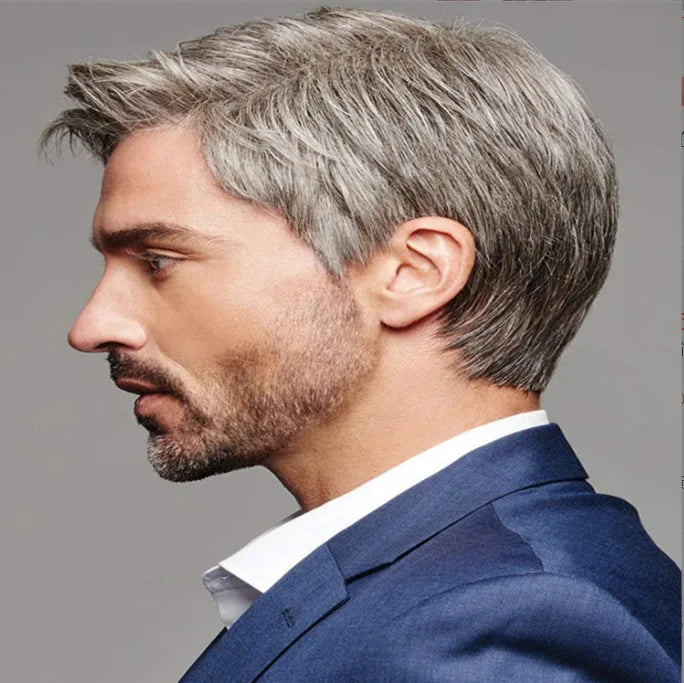 Men’s Long Straight Wig – Natural-Looking 26"+ Synthetic Hair for Daily Use/Crown & Glory Wigs