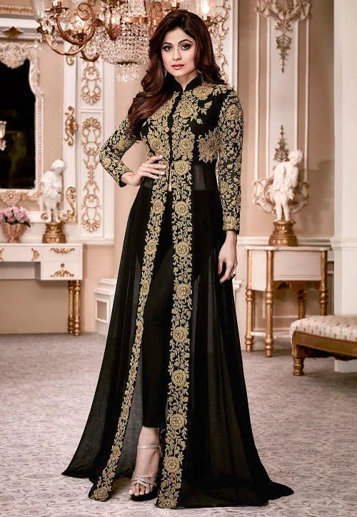 Muslim family - Elegant Chiffon Maxi Dress with Lace