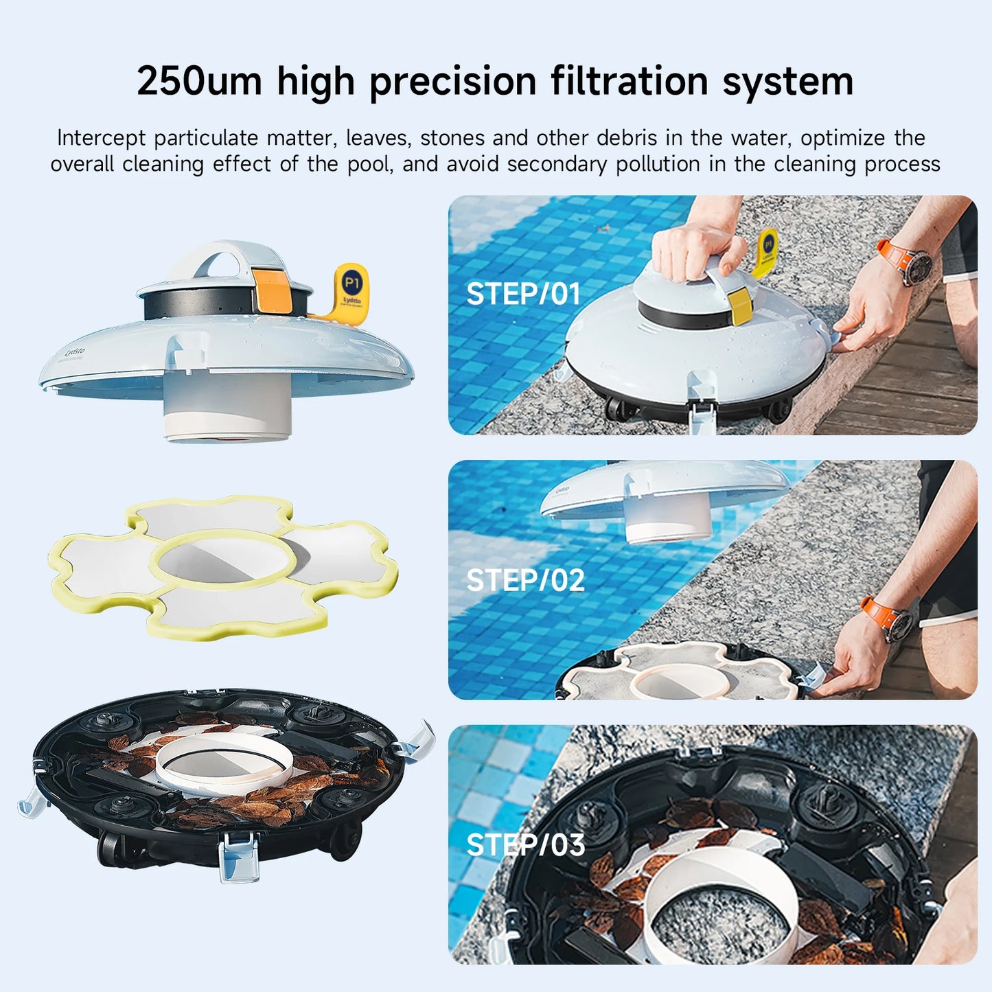 Lydsto P1 Mini Cordless Robotic Pool Cleaner – Dual Motor, IPX8 Waterproof, Automatic Vacuum\ Living Room Decor – Wall Art, Curtains, Clocks, Furniture & More