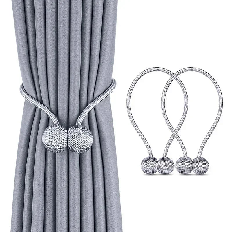 Magnetic Curtain Tiebacks – Solid Color Iron Pearl Buckles for Modern Drapes (No-Drill)\ Living Room Decor – Wall Art, Curtains, Clocks, Furniture & More