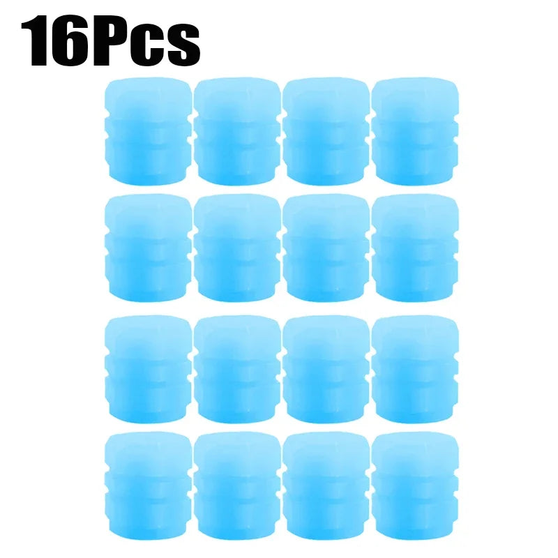 Luminous Valve Stem Caps – Glow-in-the-Dark Tire Covers for Cars & Motorcycles (Fluorescent Pink, Green, Blue)/Car