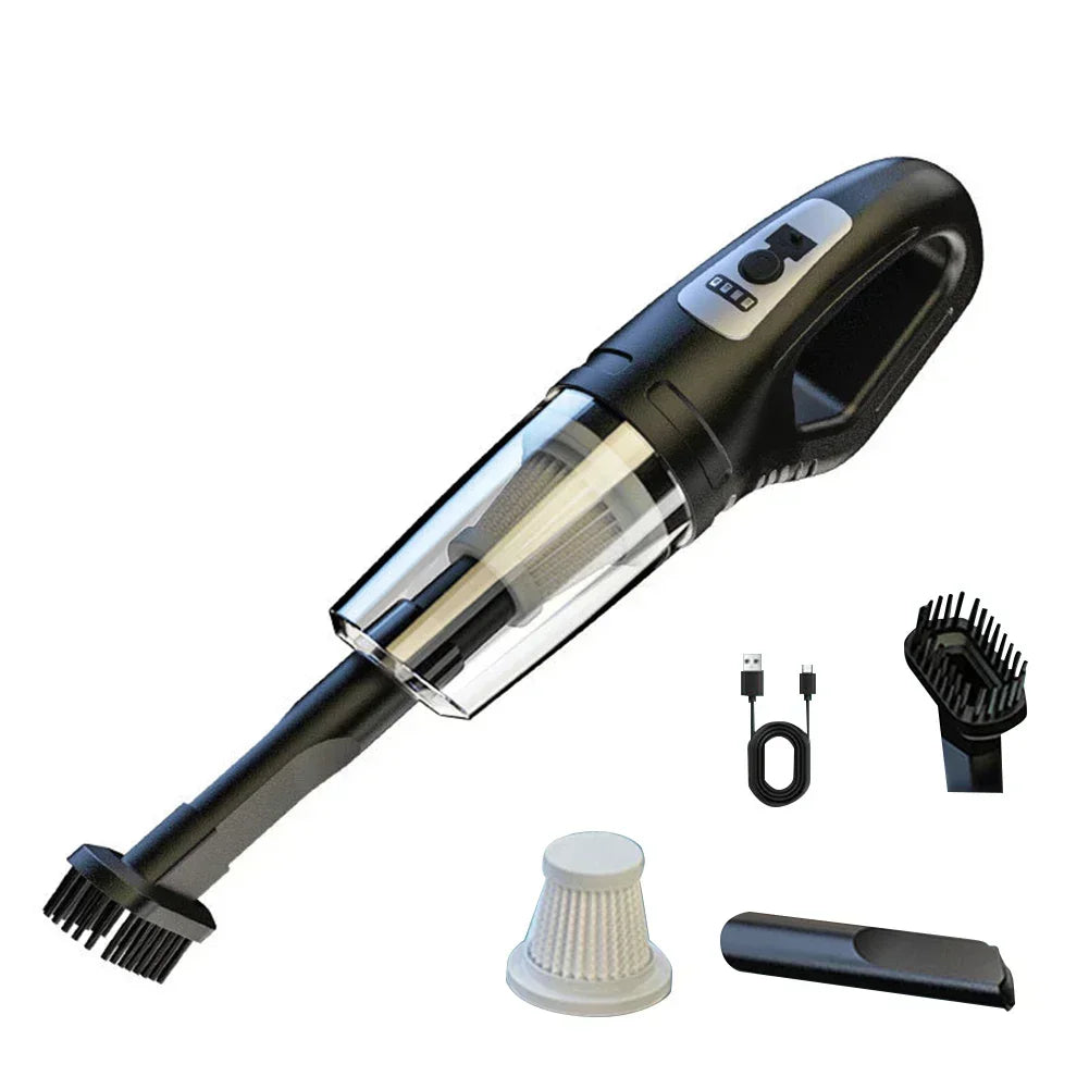 ZHIYU 120W Cordless Car Vacuum Cleaner – USB Rechargeable with Multiple Nozzles/Car