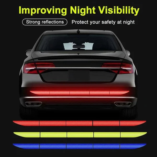 Reflective Car Safety Tape Stickers – 5pc Set for Bumpers, Trunks & Doors/Car