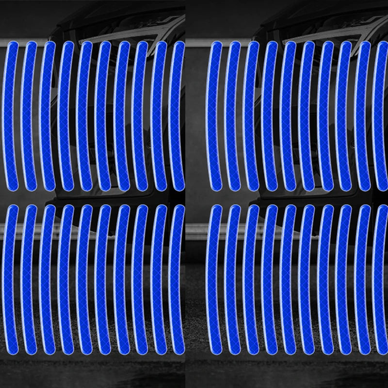 Reflective Car Wheel Hub Stripe Stickers – Luminous Safety Decals (20/40 Pcs)/Car