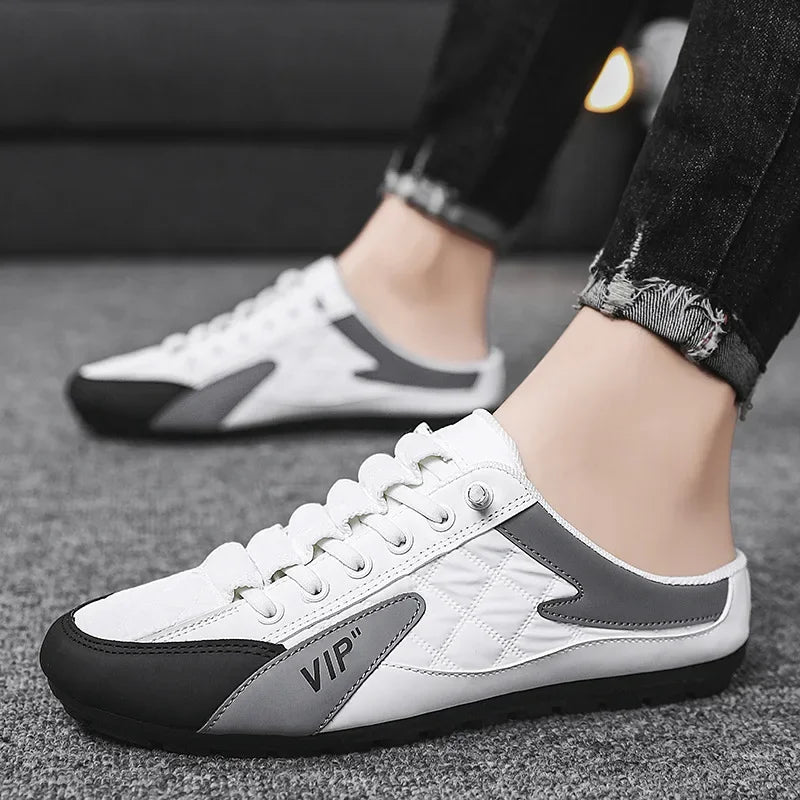Men shoes - Men’s Casual Flip-Flop Slippers – Breathable PU Canvas Slip-Ons for Everyday Comfort