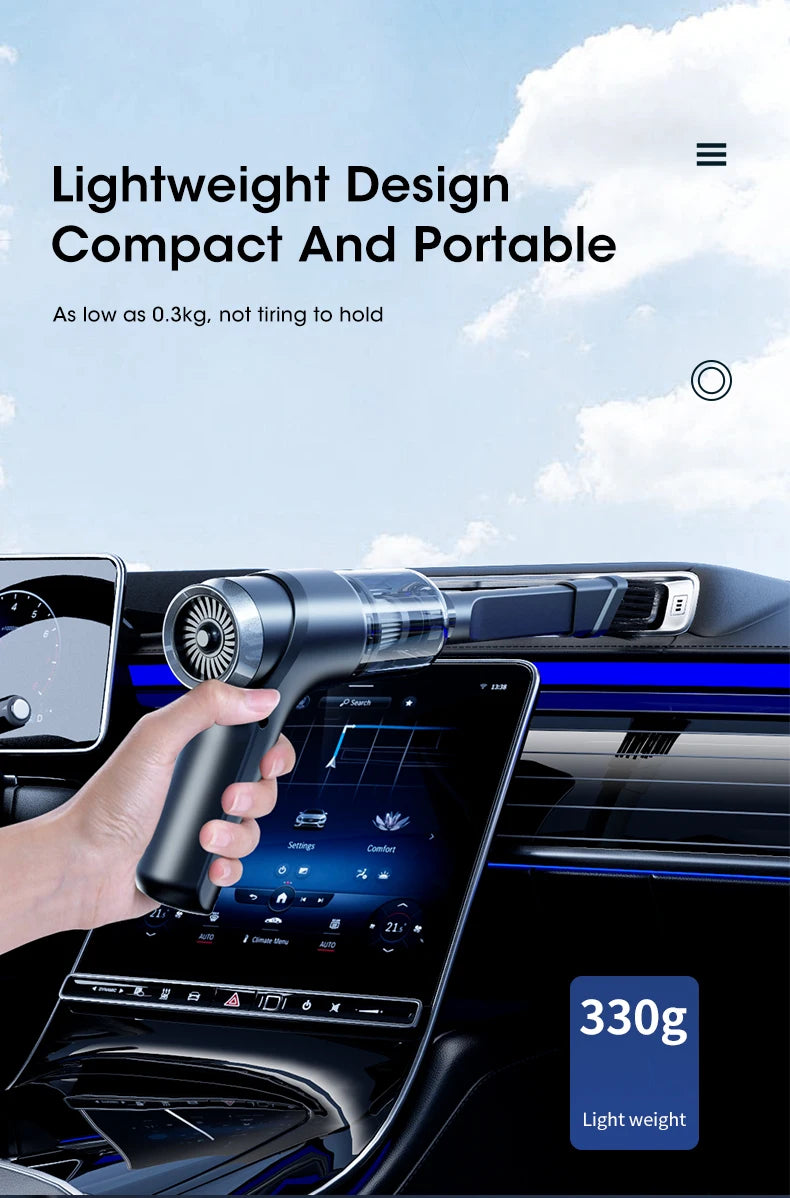 NOCCLILI 100000Pa Cordless Car Vacuum Cleaner – High-Suction Handheld with Type-C Charging/Car