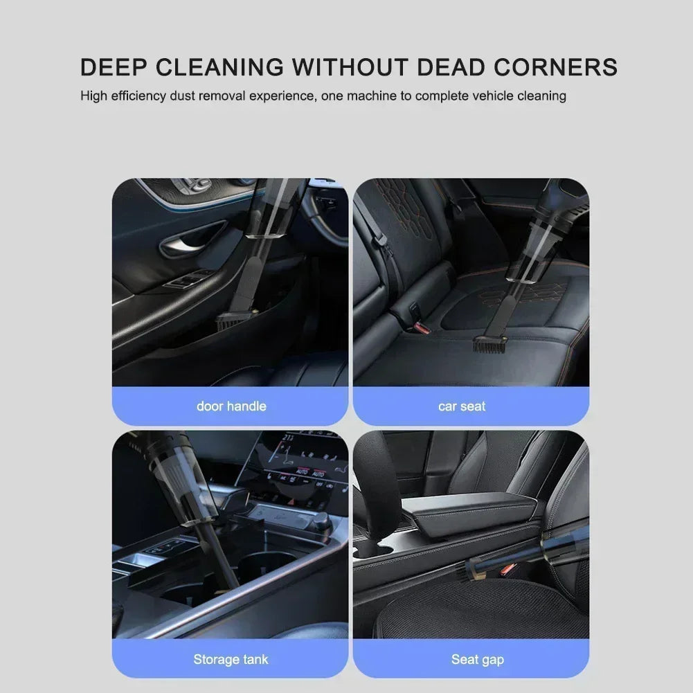 ZHIYU 120W Cordless Car Vacuum Cleaner – USB Rechargeable with Multiple Nozzles/Car
