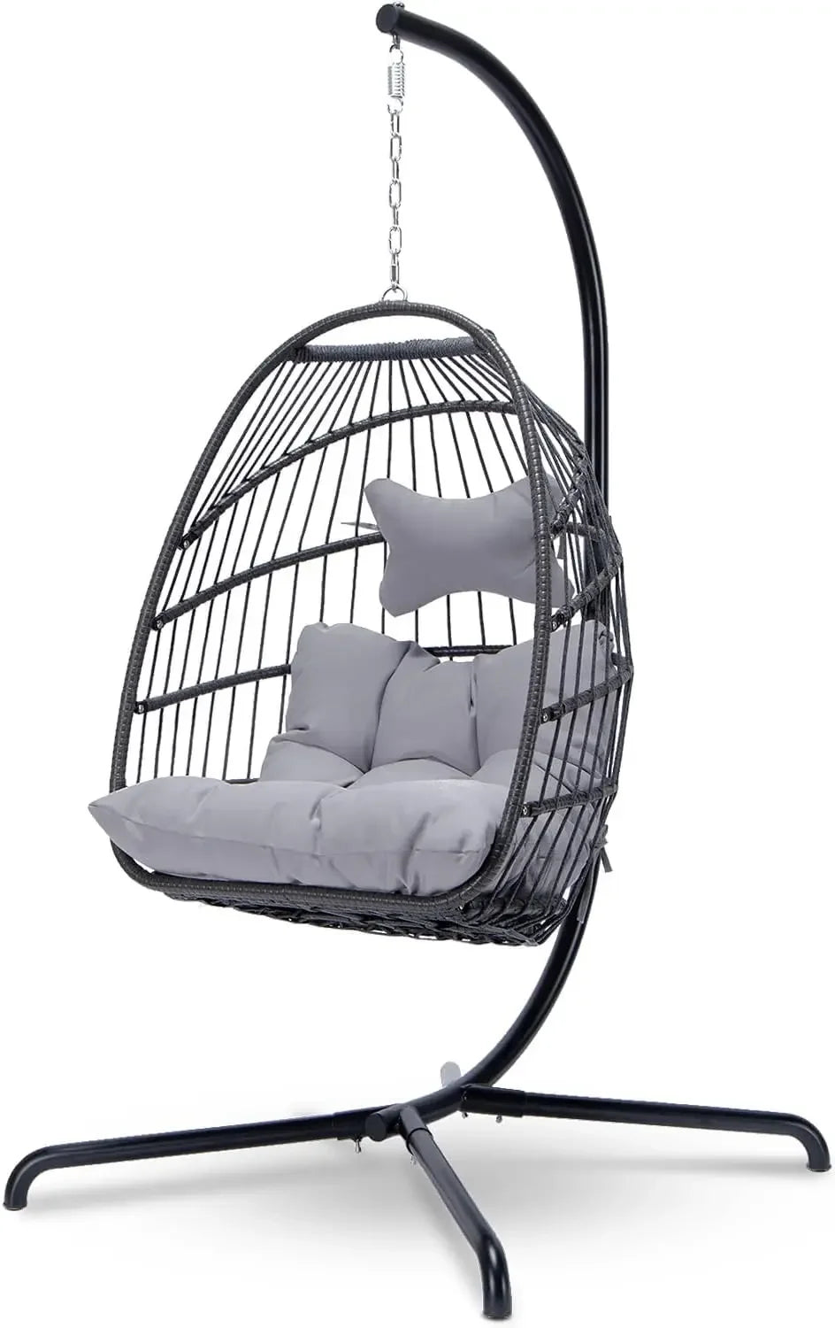 MOCCSOCC Luxury Wicker Egg Chair – Outdoor Hanging Swing with Water-Resistant Cushions Living Room Decor – Wall Art, Curtains, Clocks, Furniture & More\