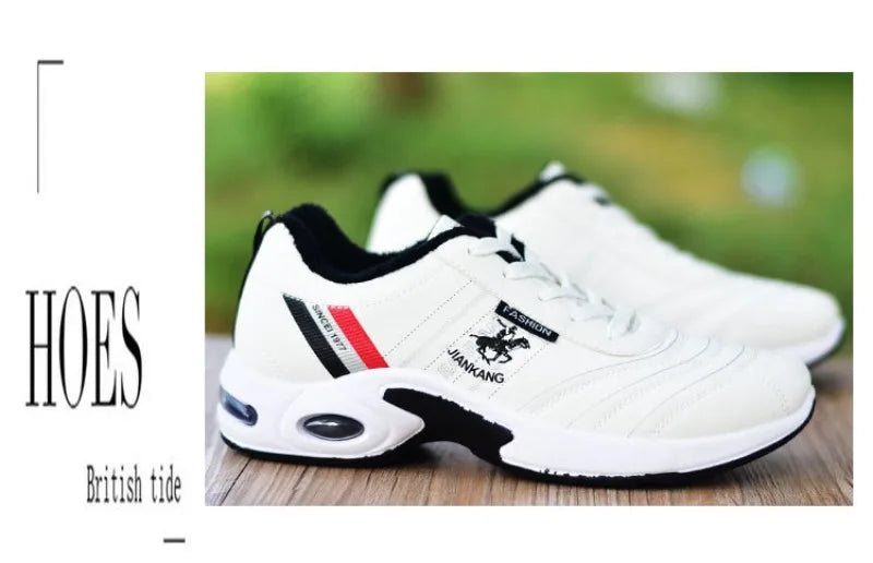 Men shoes - Men’s Board Sneakers – Breathable PU Casual Shoes with Height Boost & All-Season Comfort