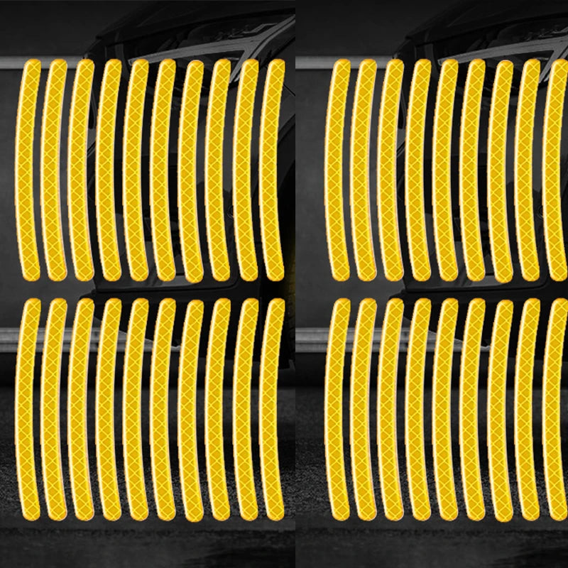 Reflective Car Wheel Hub Stripe Stickers – Luminous Safety Decals (20/40 Pcs)/Car