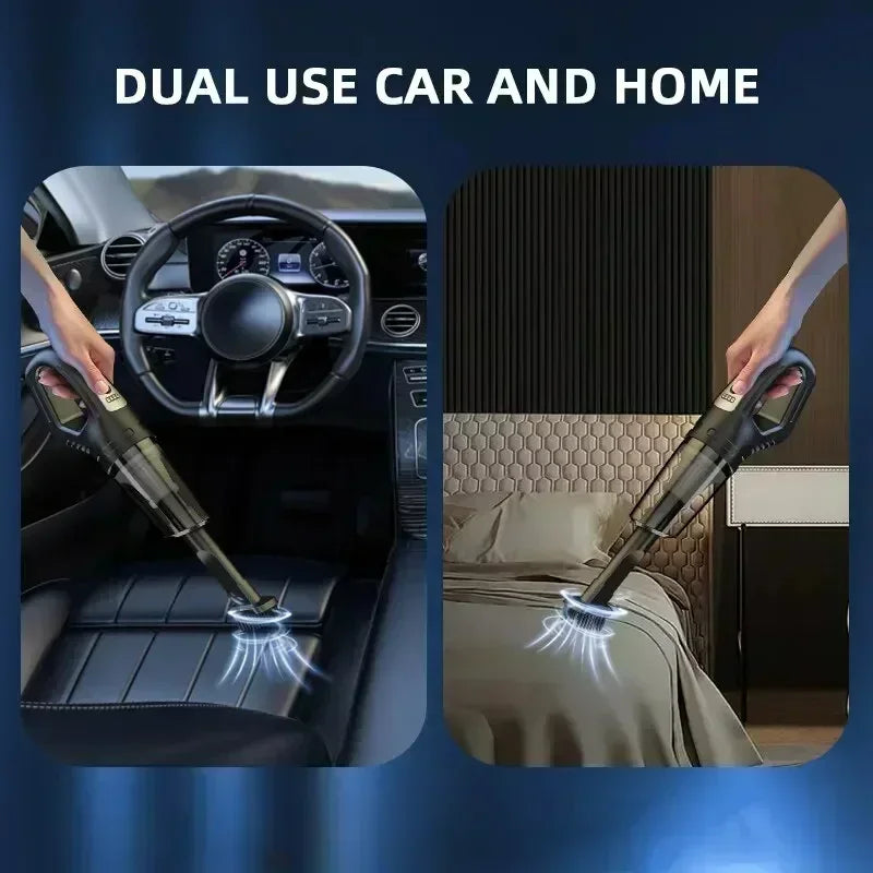 ZHIYU 120W Cordless Car Vacuum Cleaner – USB Rechargeable with Multiple Nozzles/Car
