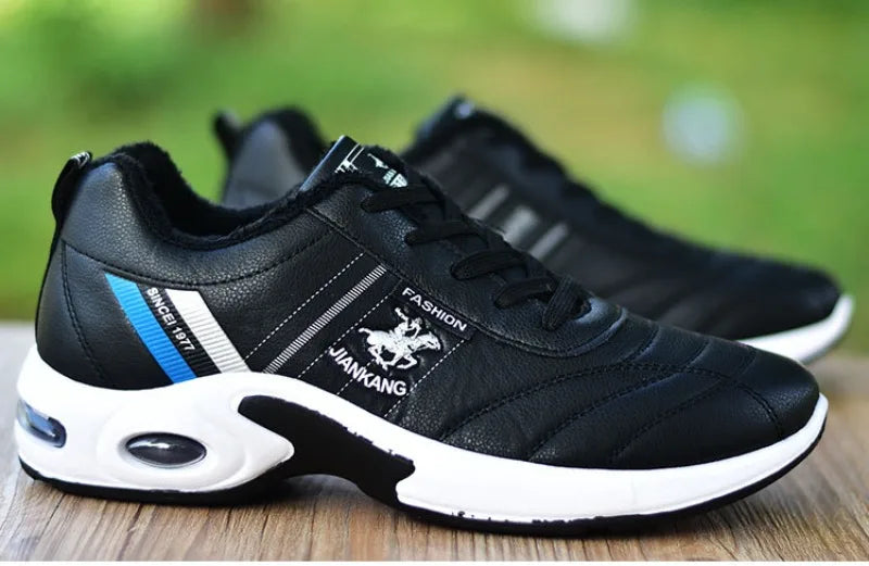 Men shoes - Men’s Board Sneakers – Breathable PU Casual Shoes with Height Boost & All-Season Comfort