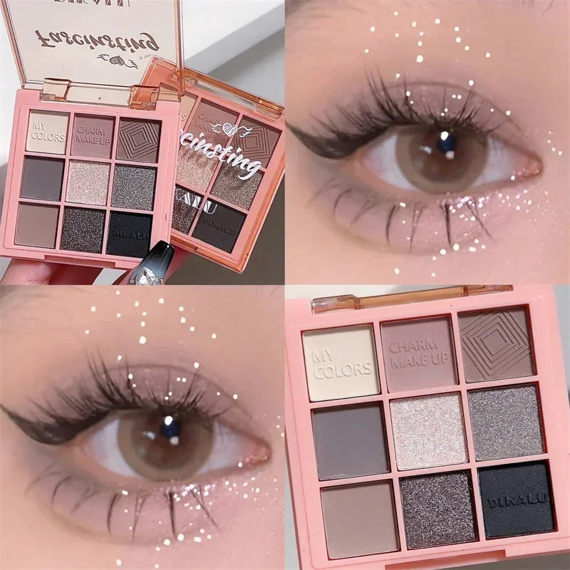 Makeup and face - 9-Color Eyeshadow Palette – Matte, Shimmer & Metallic Finishes