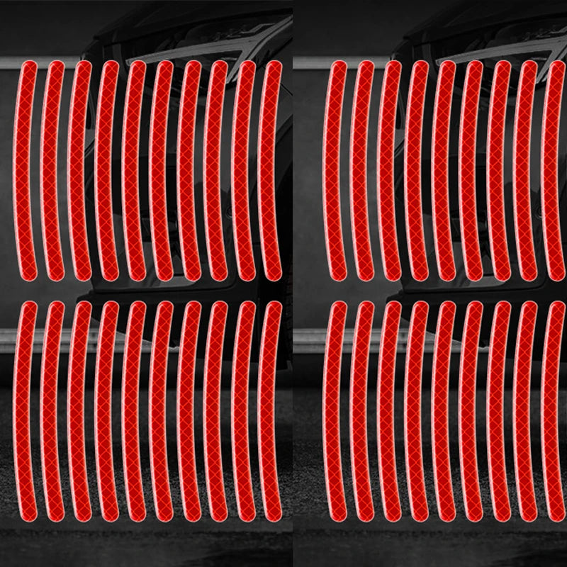 Reflective Car Wheel Hub Stripe Stickers – Luminous Safety Decals (20/40 Pcs)/Car