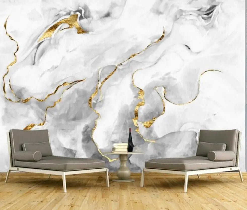 Custom 3D Silk Mural Wallpaper – Modern Marble Design by Beibehang (Per m²)\ Living Room Decor – Wall Art, Curtains, Clocks, Furniture & More