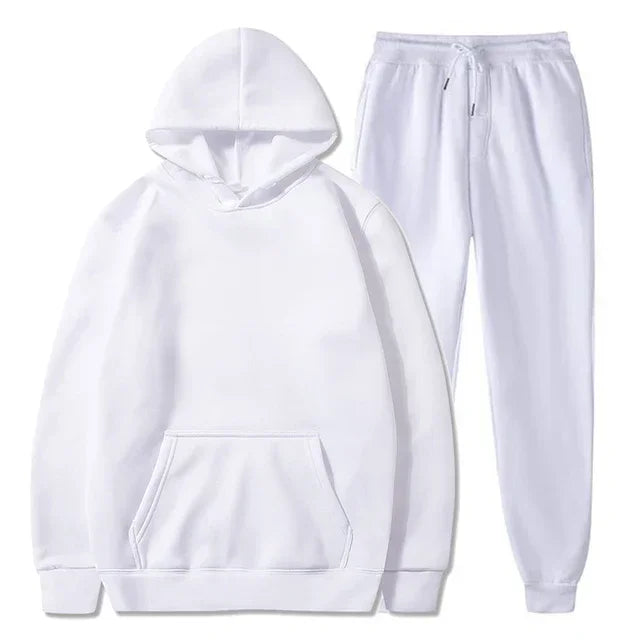 Men clothing - Men’s Casual Two-Piece Set – Mandarin Collar Top & Elastic Waist Pants