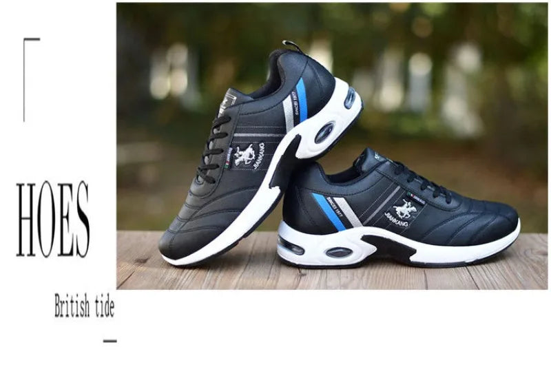 Men shoes - Men’s Board Sneakers – Breathable PU Casual Shoes with Height Boost & All-Season Comfort