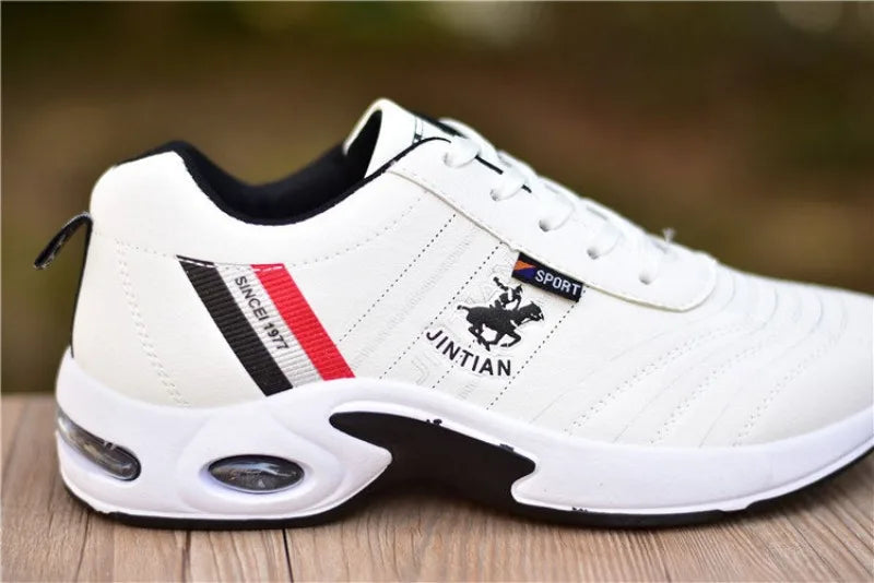 Men shoes - Men’s Board Sneakers – Breathable PU Casual Shoes with Height Boost & All-Season Comfort