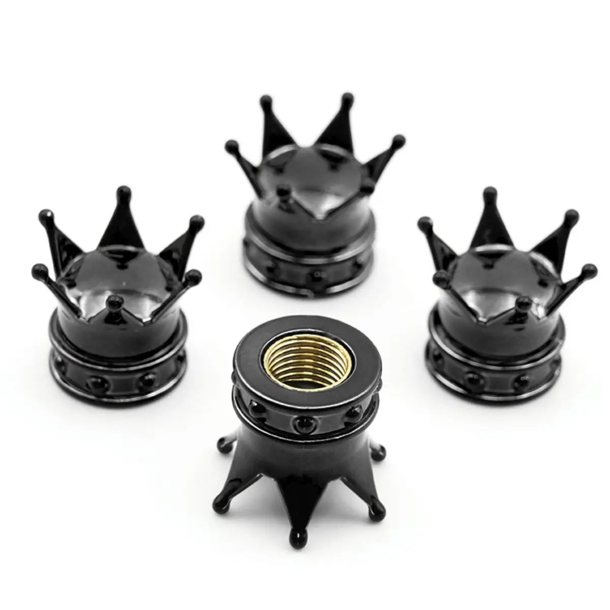 4PCS Crown Tire Valve Stem Caps – Universal Fit, Waterproof & Stylish/Car