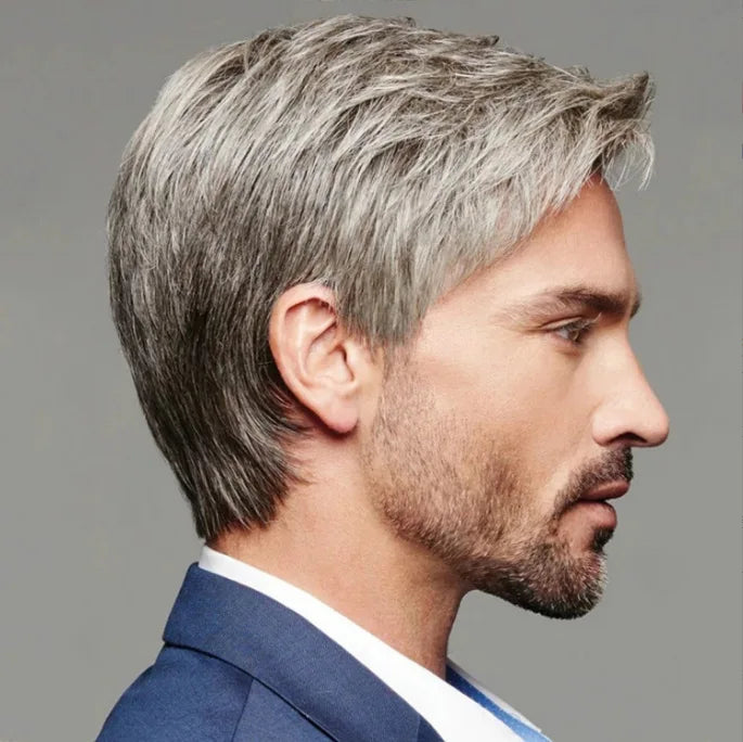 Men’s Long Straight Wig – Natural-Looking 26"+ Synthetic Hair for Daily Use/Crown & Glory Wigs