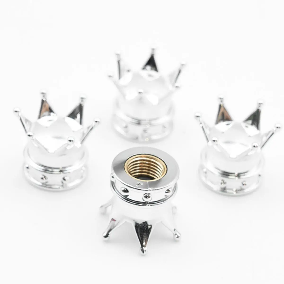 4PCS Crown Tire Valve Stem Caps – Universal Fit, Waterproof & Stylish/Car