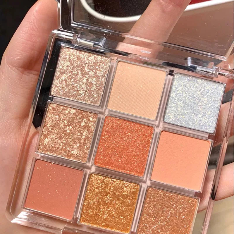 Makeup and face - 9-Color Eyeshadow Palette – Matte, Shimmer & Metallic Finishes