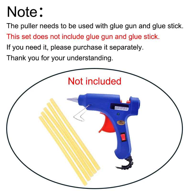 Aluminum Car Dent Puller Repair Kit – Slide Hammer Tab Set (No Glue Included)/Car