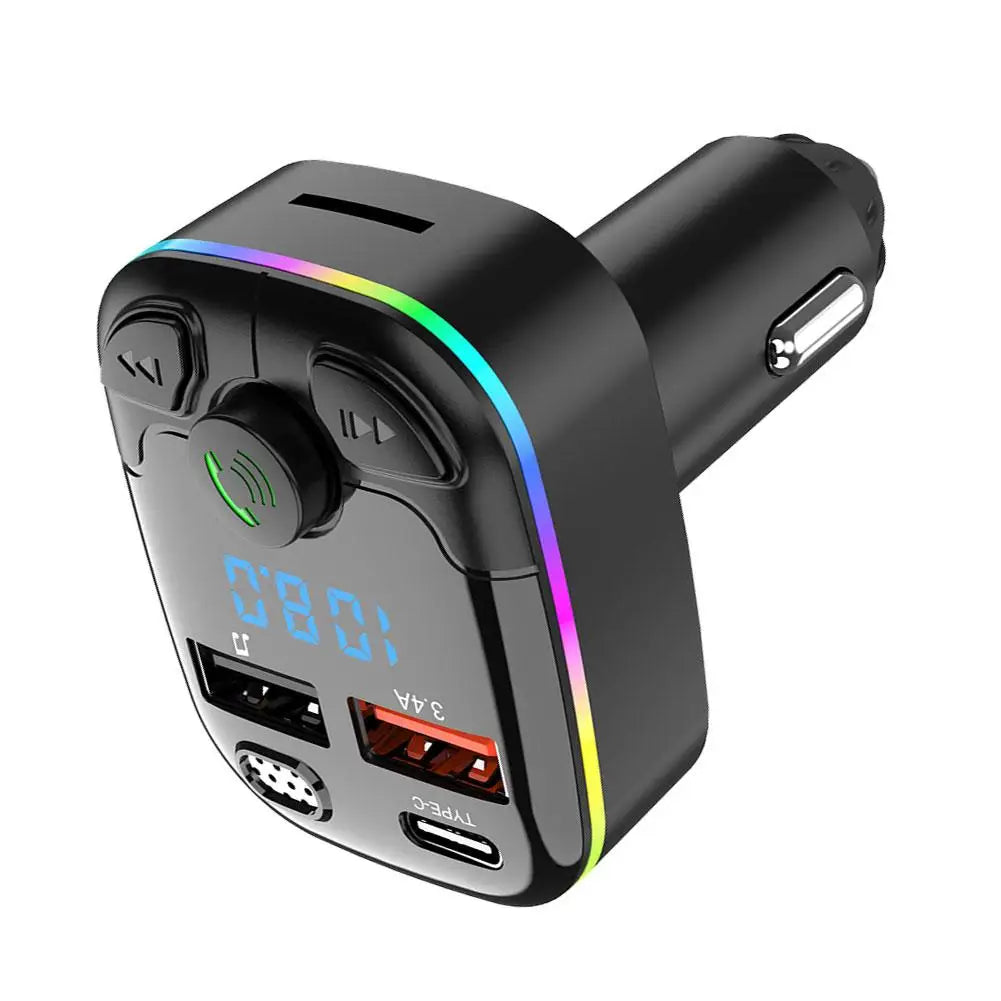 Bluetooth Car MP3 Player with Dual USB, Fast Charging & FM Transmitter – 12V/24V/Car