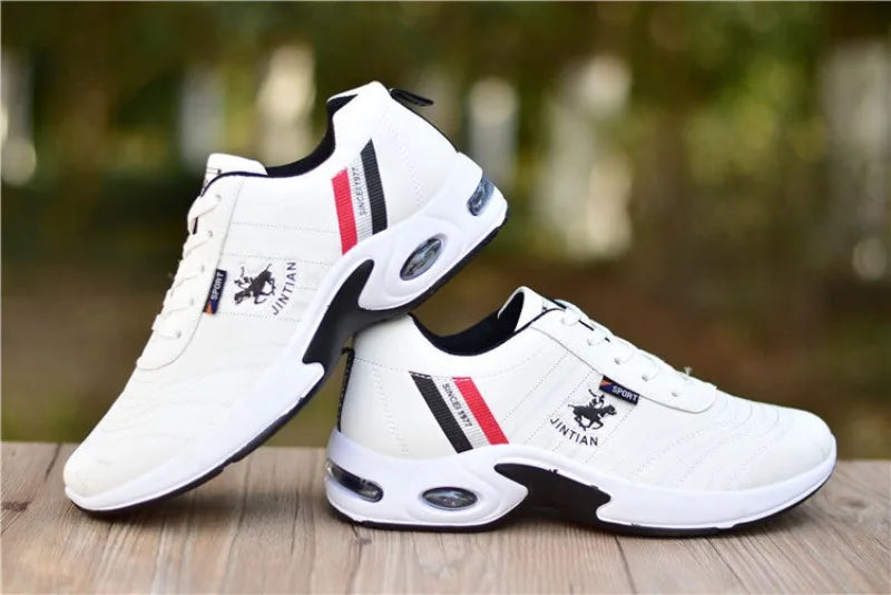 Men shoes - Men’s Board Sneakers – Breathable PU Casual Shoes with Height Boost & All-Season Comfort