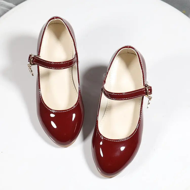 girl shoes - Girls Princess High Heels – White PU Leather Dress Shoes for Parties, Dance & Special Days