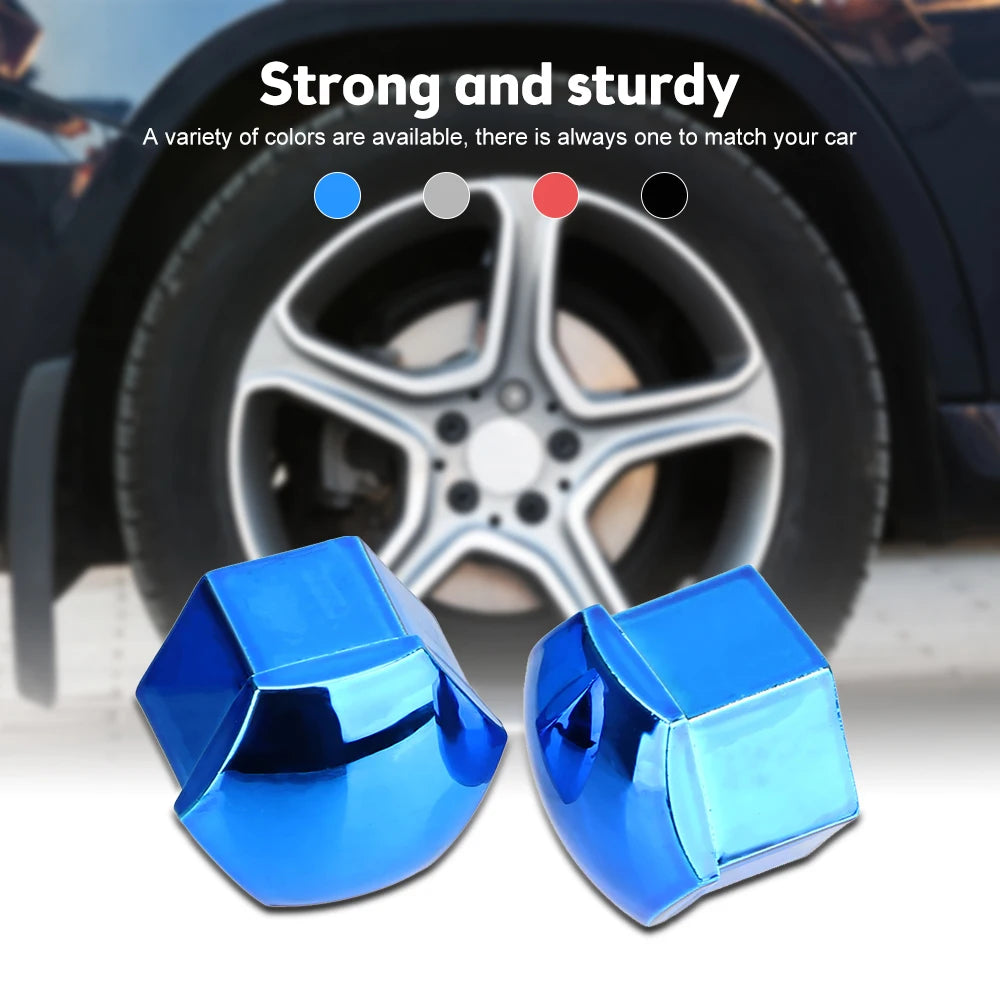 20Pcs Car Wheel Nut Covers – Hub Screw Protection Caps with Clamp (17/19/21mm)/Car