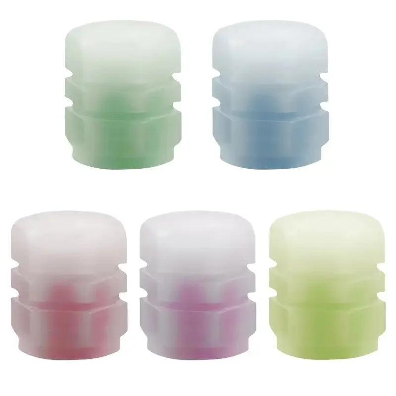 Luminous Valve Stem Caps – Glow-in-the-Dark Tire Covers for Cars & Motorcycles (Fluorescent Pink, Green, Blue)/Car