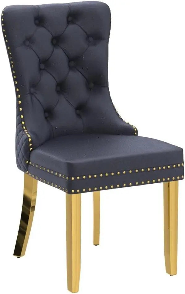 Luxury Velvet Dining Chairs (Set of 2) – High Back with Nailhead Trim & Lion Head Ring Pull\ Living Room Decor – Wall Art, Curtains, Clocks, Furniture & More