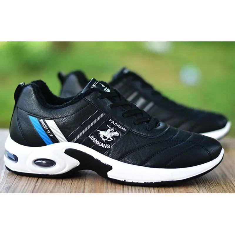 Men shoes - Men’s Board Sneakers – Breathable PU Casual Shoes with Height Boost & All-Season Comfort