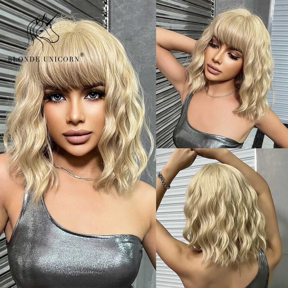 Blonde Unicorn Long Wavy Wig – 26" Heat-Resistant Synthetic Hair for Daily Wear/Crown & Glory Wigs