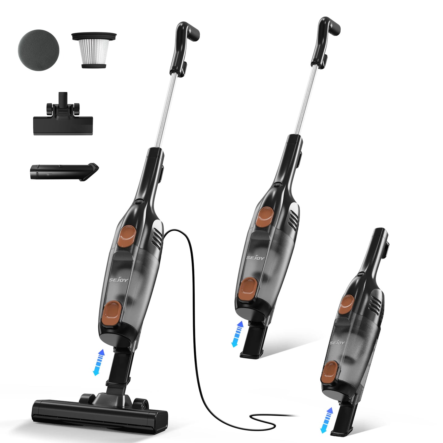 SEJOYS 2-in-1 Corded Stick Vacuum Cleaner – 15KPa Suction with HEPA Filter for Home, Carpet & Pet Hair\ Living Room Decor – Wall Art, Curtains, Clocks, Furniture & More
