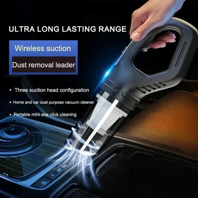 ZHIYU 120W Cordless Car Vacuum Cleaner – USB Rechargeable with Multiple Nozzles/Car