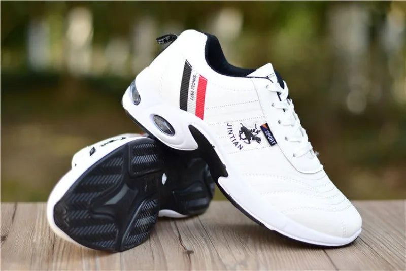 Men shoes - Men’s Board Sneakers – Breathable PU Casual Shoes with Height Boost & All-Season Comfort