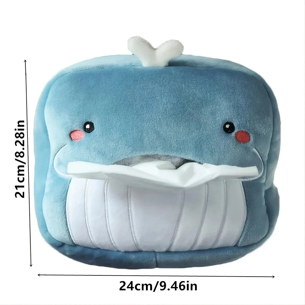 Cute Plush Hanging Tissue Box Holder – Soft Cartoon Car Accessory/Car