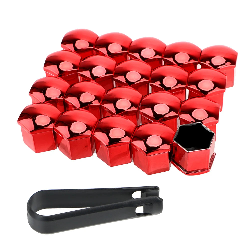 20Pcs Car Wheel Nut Covers – Hub Screw Protection Caps with Clamp (17/19/21mm)/Car