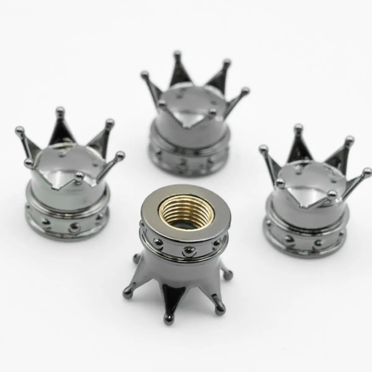 4PCS Crown Tire Valve Stem Caps – Universal Fit, Waterproof & Stylish/Car