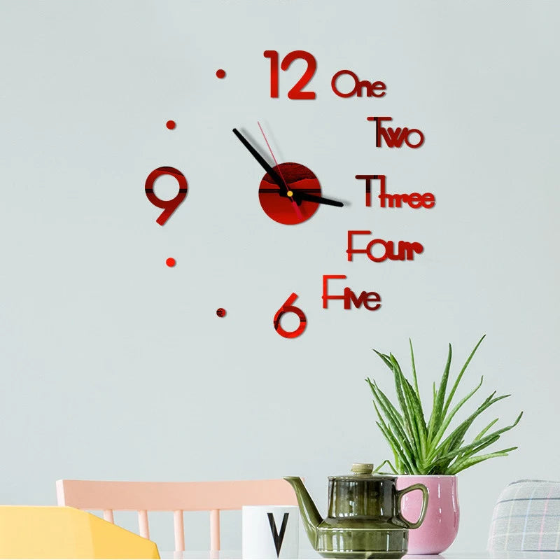 3D Mirror Wall Clock – DIY Acrylic & EVA Foam Decorative Timepiece (12 Inch)\ Living Room Decor – Wall Art, Curtains, Clocks, Furniture & More